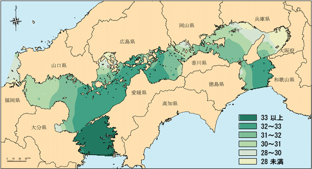 環境省 せとうちネット 水平分布図 平成29年夏季 環境省 せとうちネット 水平分布図 平成29年夏季