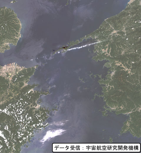 豊後水道のLandsat衛星画像