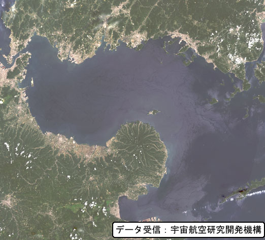 周防灘のLandsat衛星画像