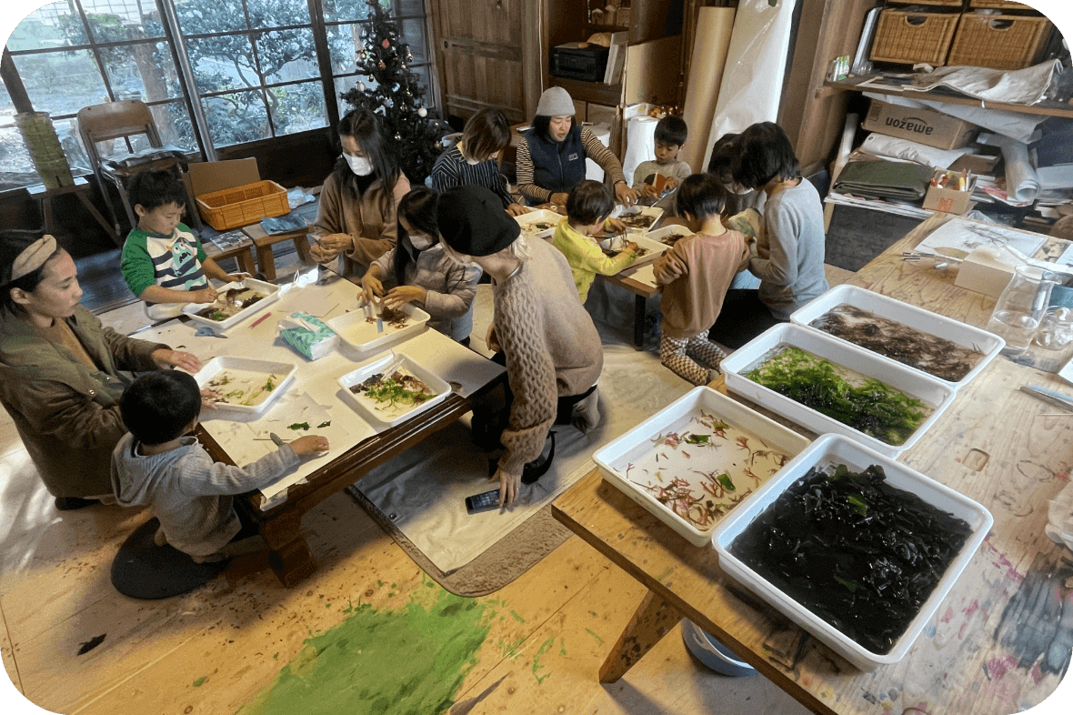 里海講座の開催（海藻押し葉体験）